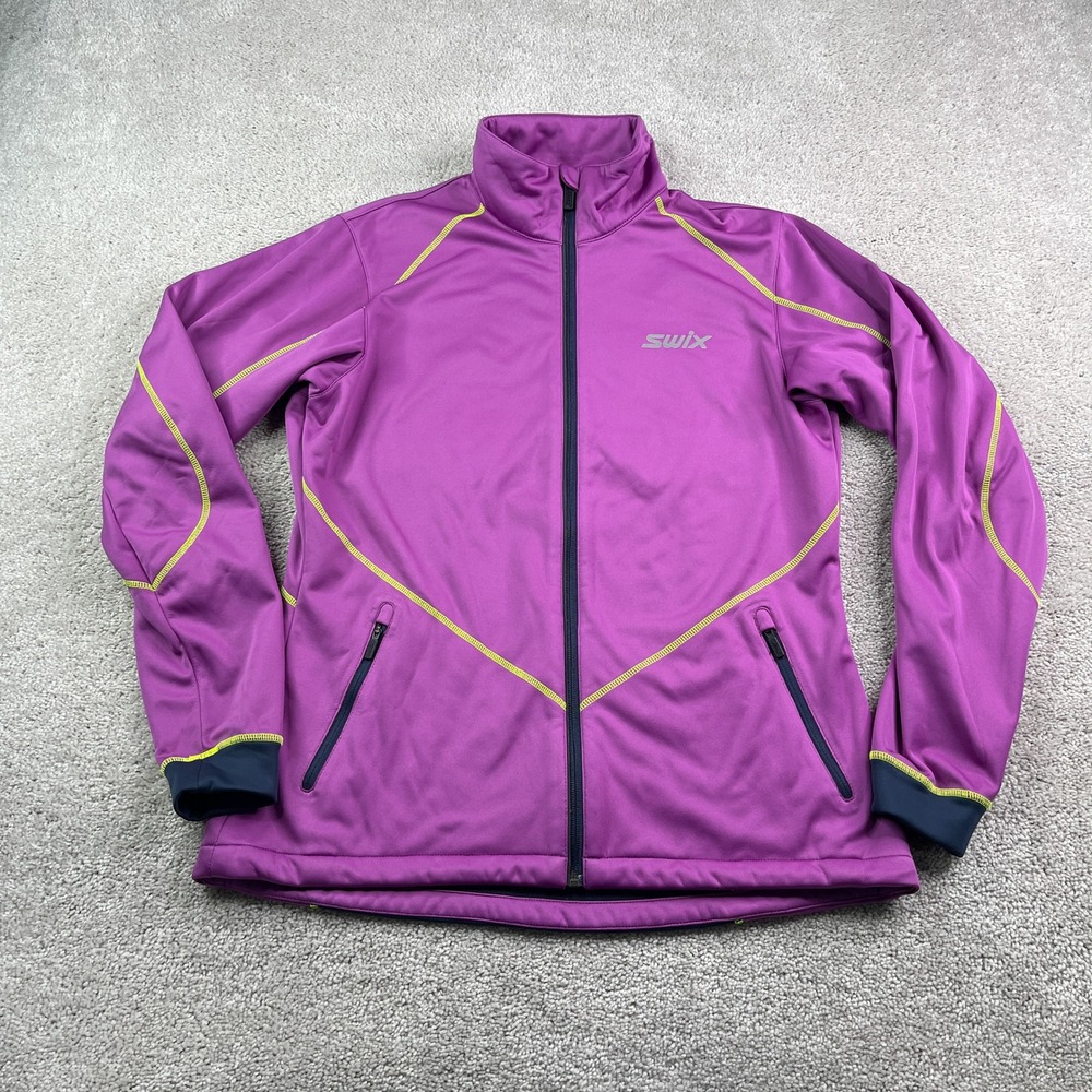 Swix Lillehammer Jacket Women Large Purple Softshell Fleece Lined Nordic Skiing